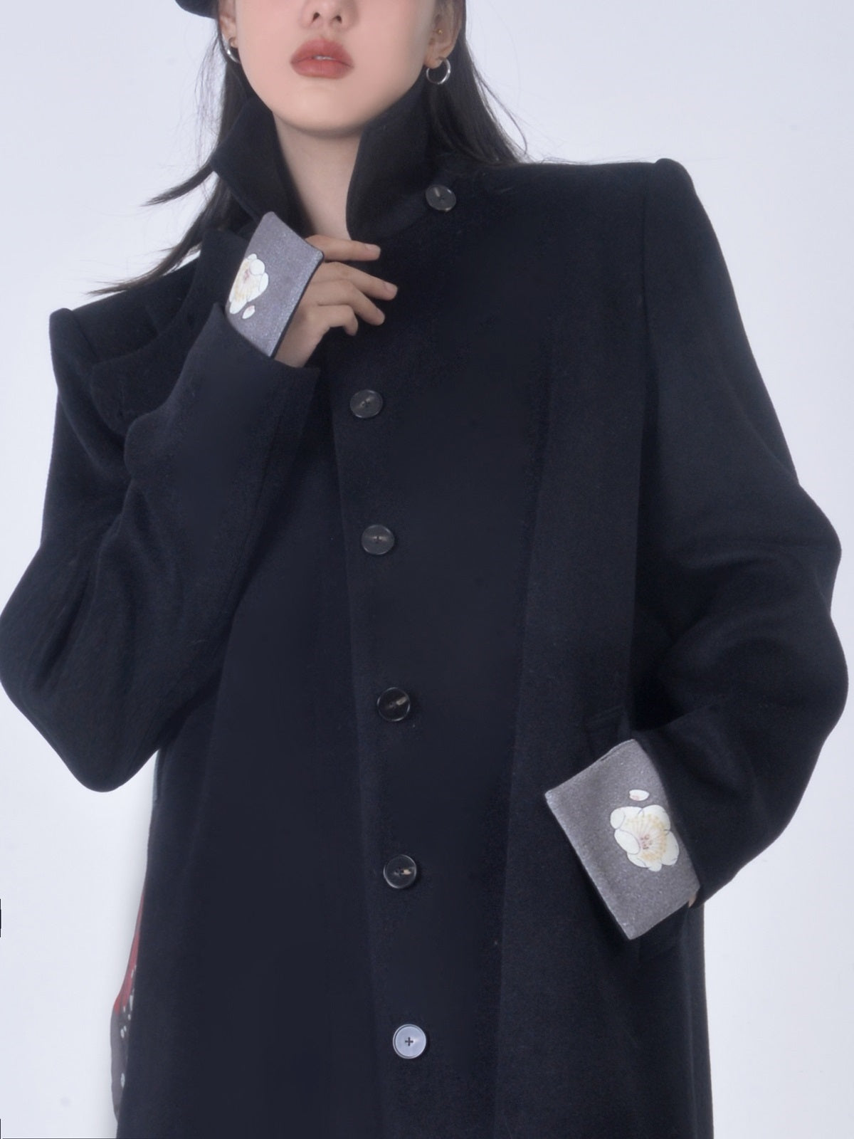 Japanese-style long wool nichi coat