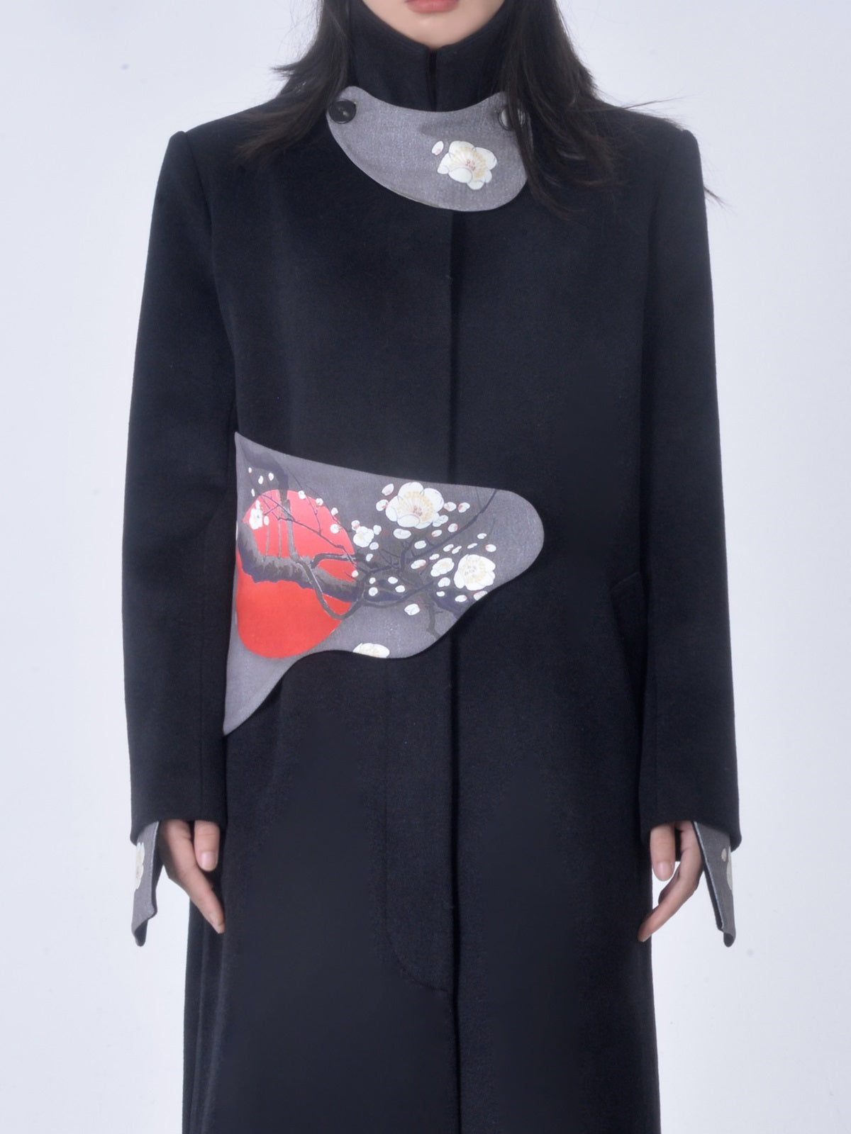 Japanese-style long wool nichi coat