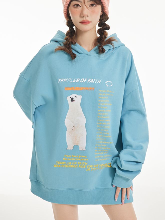 HODDIE OVERSIZE BEAR SWEAT PULLOVER PARKA