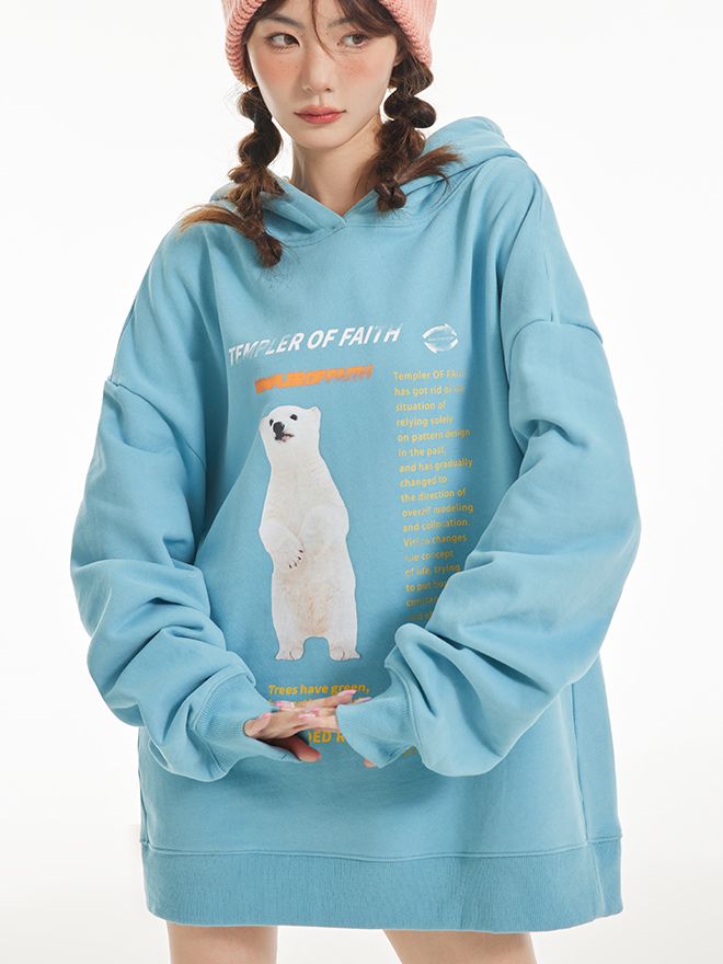 HODDIE OVERSIZE BEAR SWEAT PULLOVER PARKA