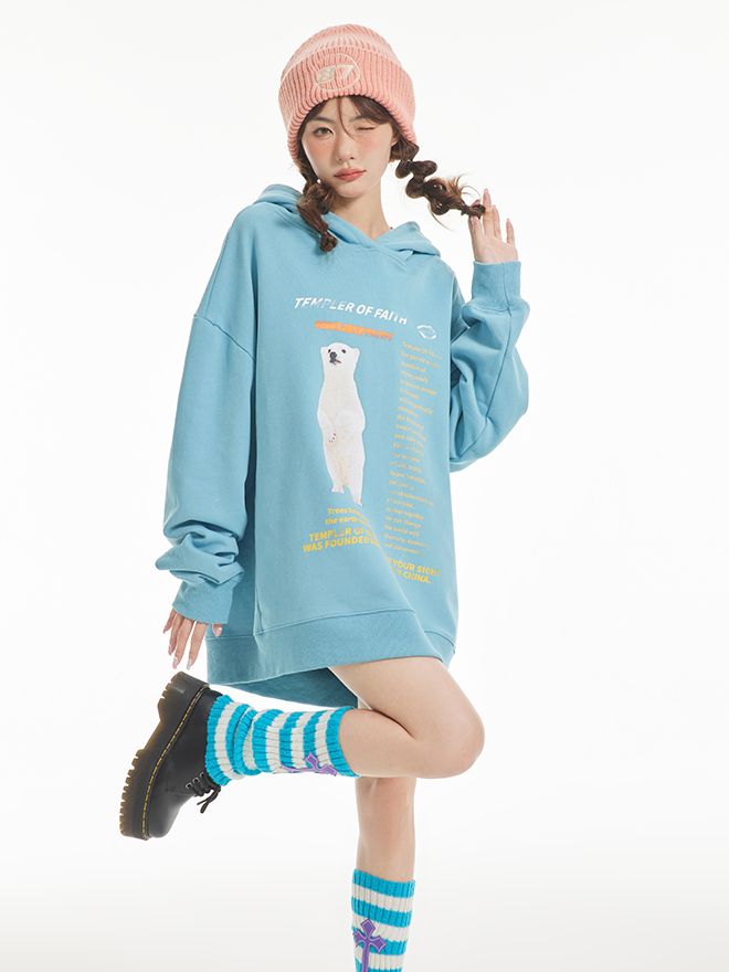 HODDIE OVERSIZE BEAR SWEAT PULLOVER PARKA