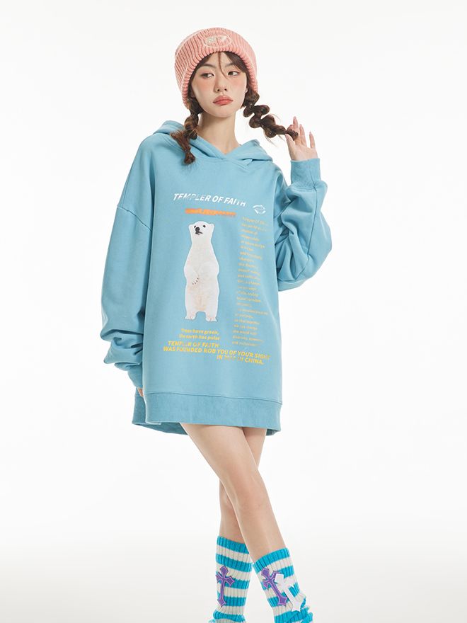 HODDIE OVERSIZE BEAR SWEAT PULLOVER PARKA