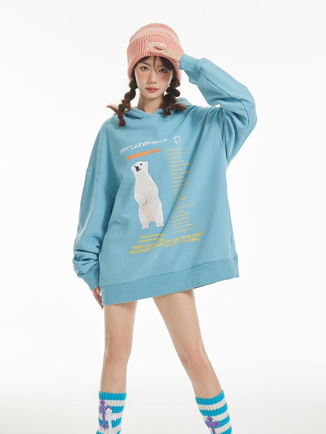 HODDIE OVERSIZE BEAR SWEAT PULLOVER PARKA