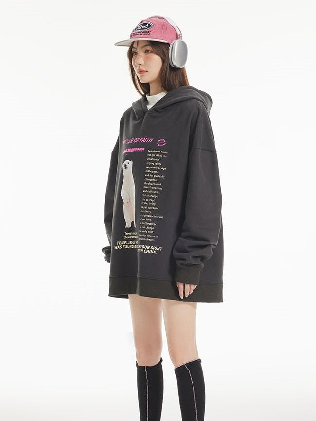 HODDIE OVERSIZE BEAR SWEAT PULLOVER PARKA