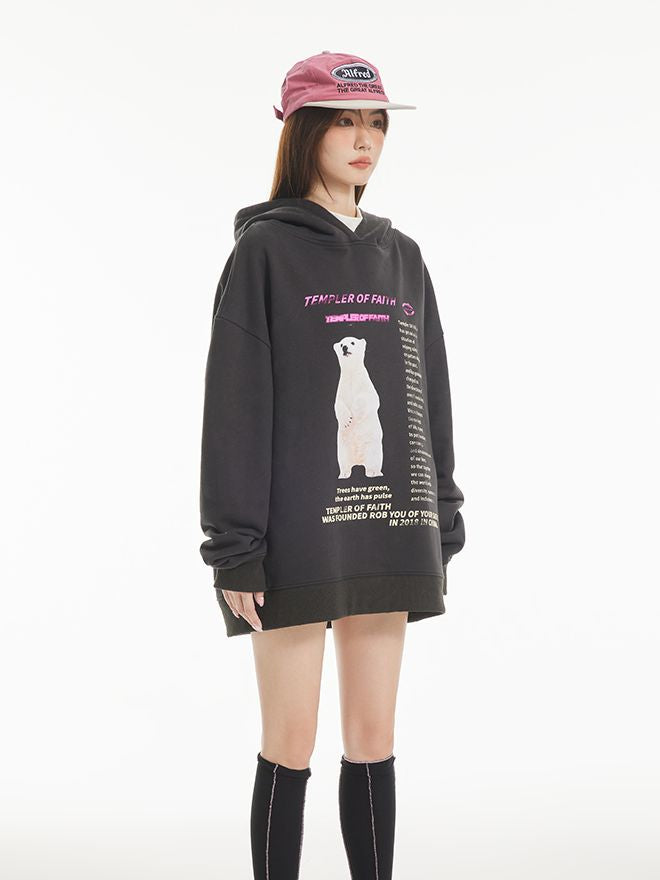 HODDIE OVERSIZE BEAR SWEAT PULLOVER PARKA