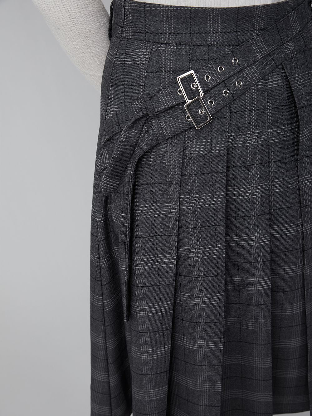 Plis de style collage jupe à carreaux