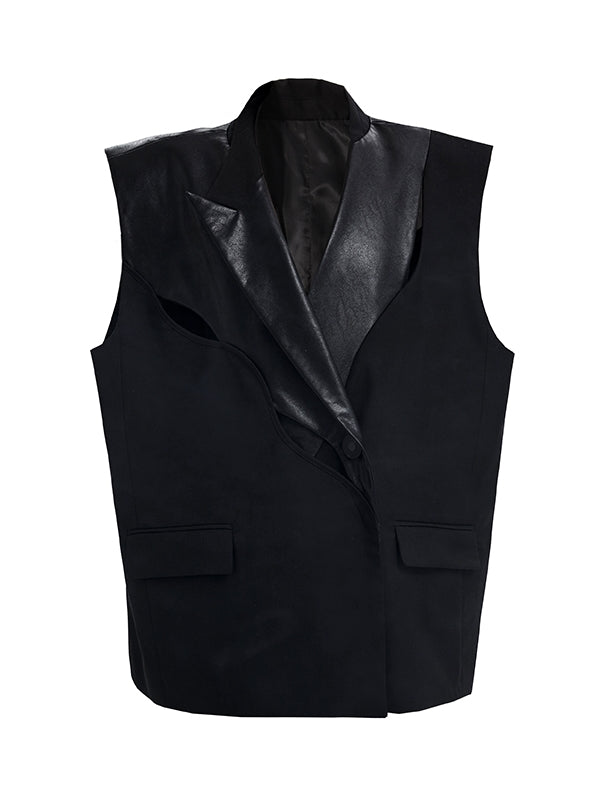 Sleevels Leather Loose Jacket Vest