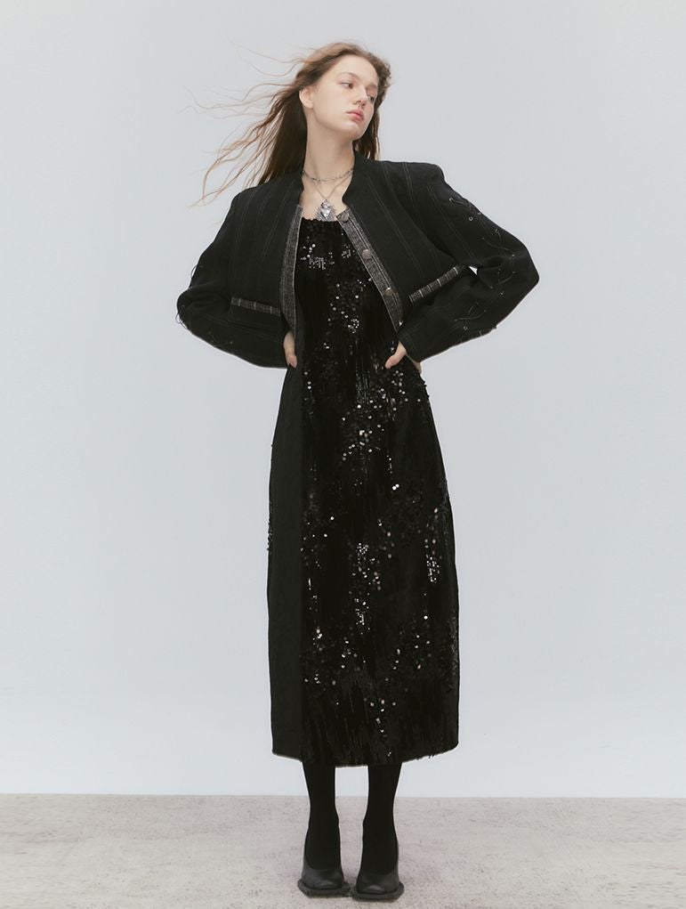 Chain Sequin Luster One-piece&Arm-cover