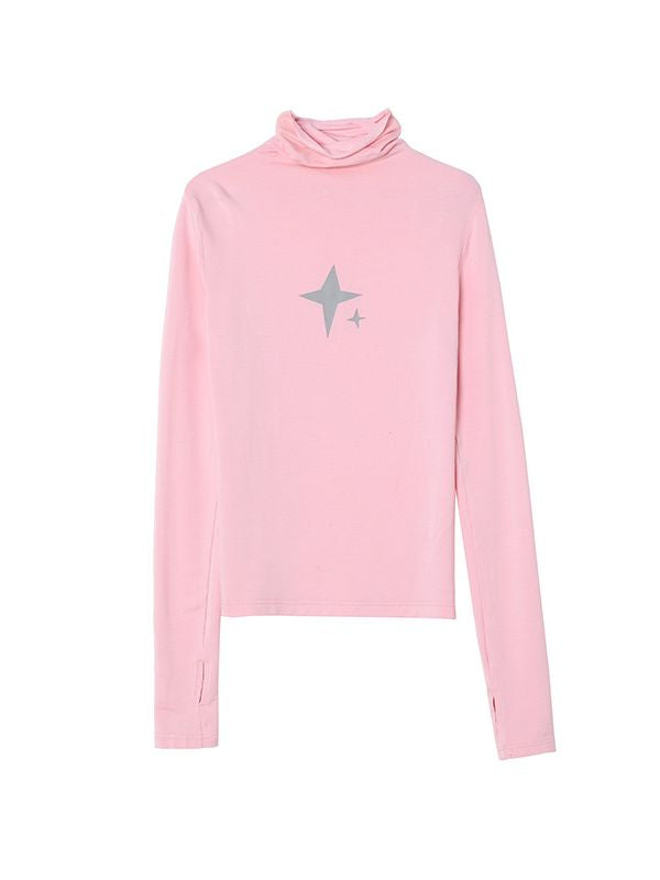 얇은 별 하이 넥 컷