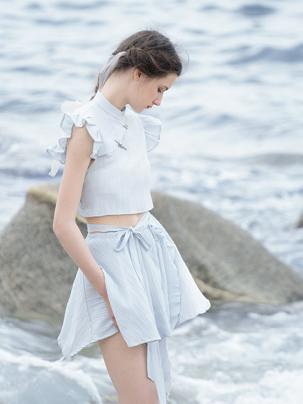 Sheer Natural Refreshing Blouse & Skirt