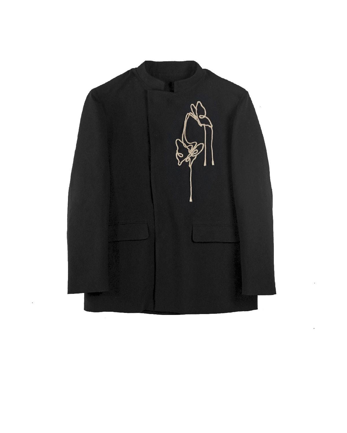 자수 나비 중간 재킷