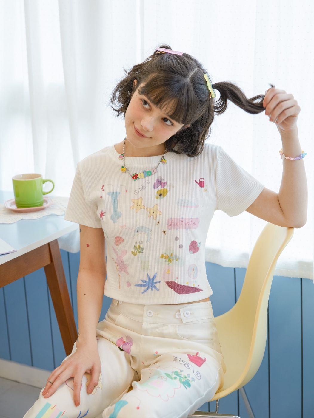 Scribble Fancy Casual Cropped T-shirt