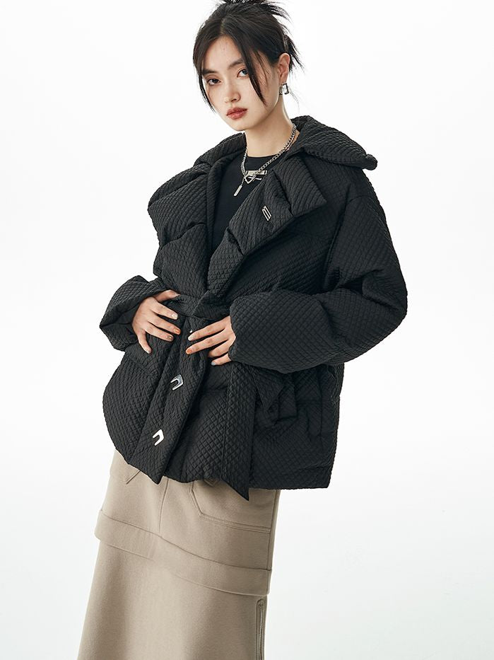 Stickst Stickränder kurzer Down-Jacket