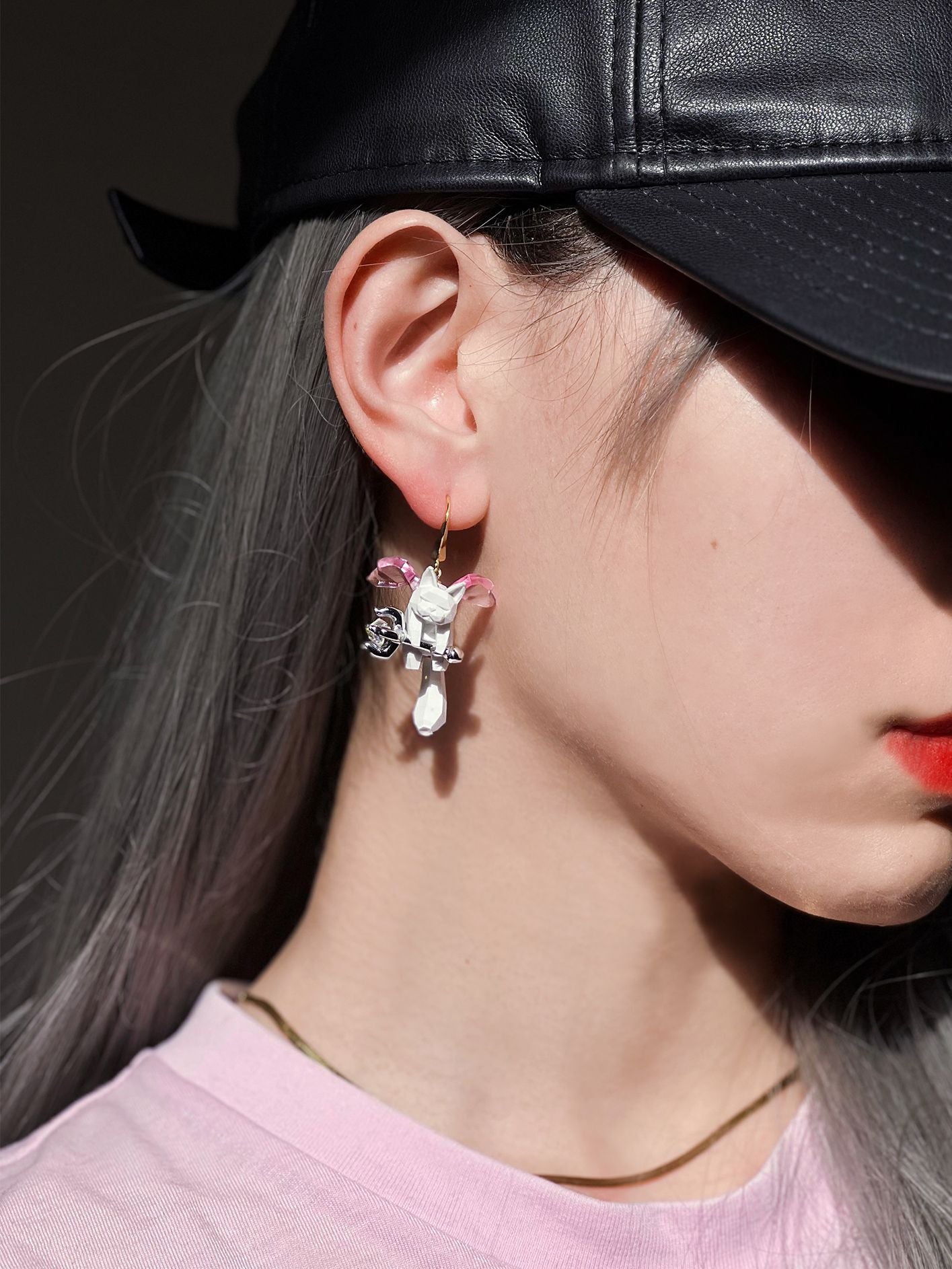 데몬 귀여운 뚫린 귀걸이