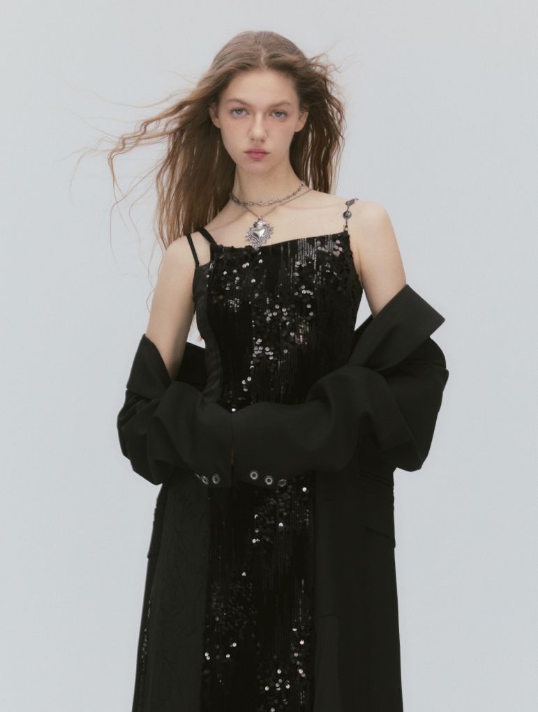 Chain Sequin Luster One-piece&Arm-cover