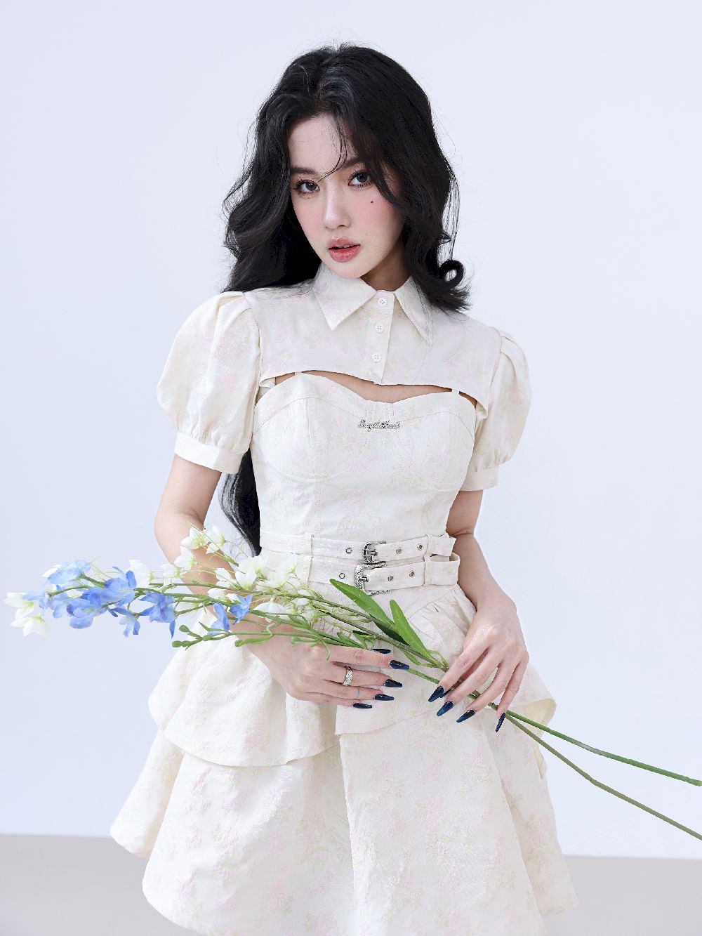 Embroidery Tiered Fluffy Borelo