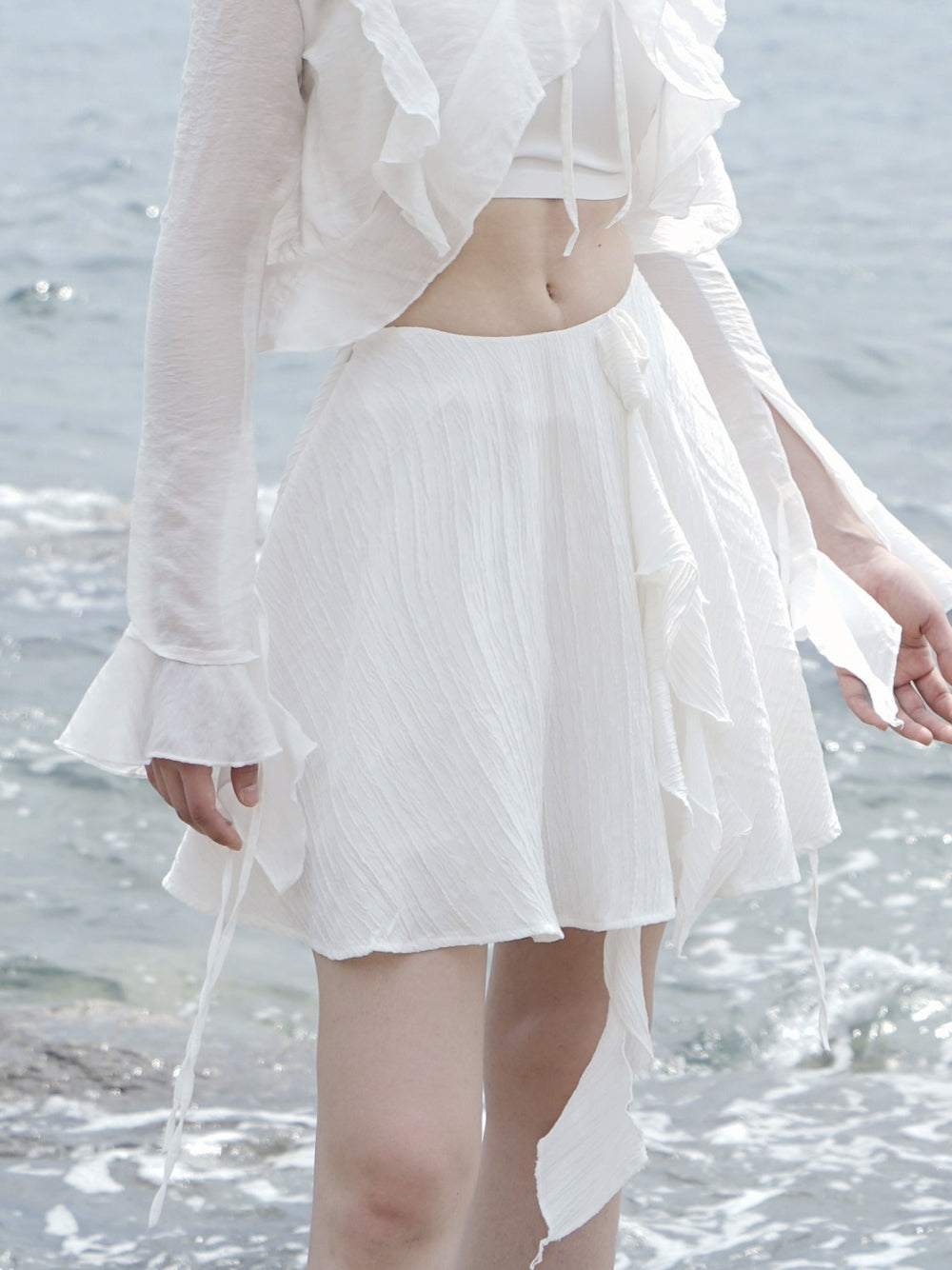 Sheer Natural Refreshing Blouse & Skirt