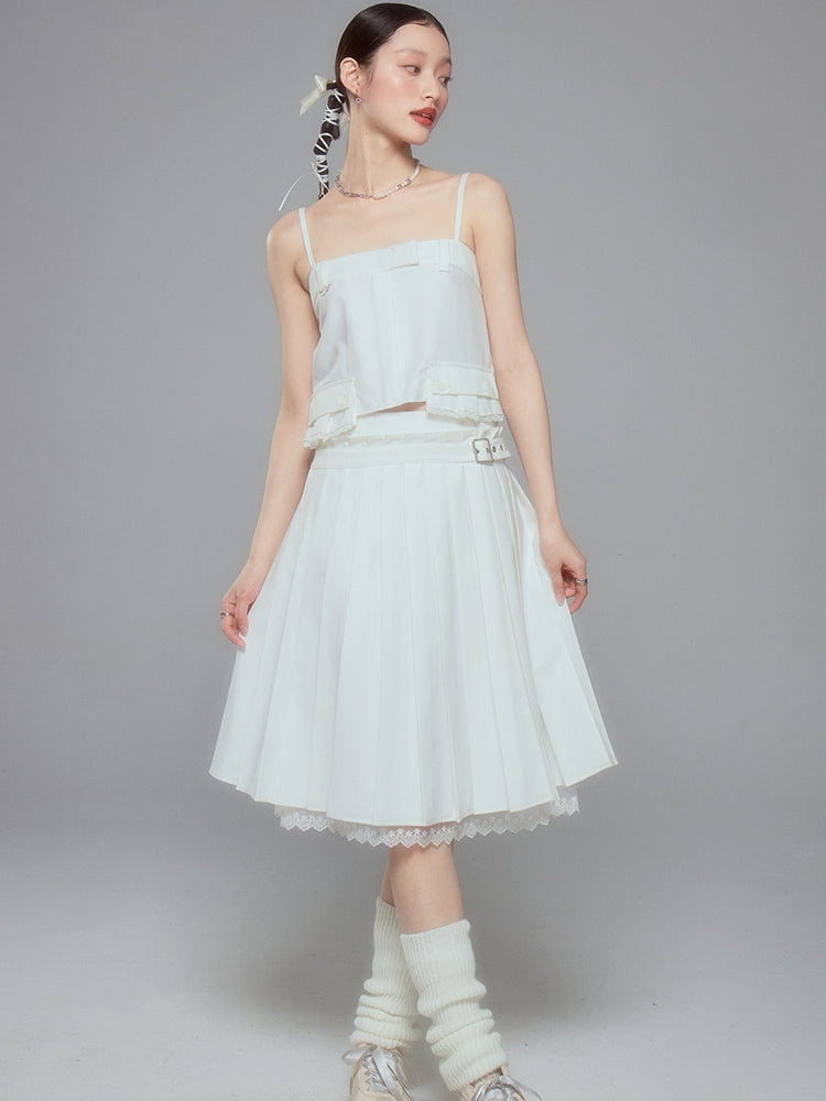 Lace Layered Flare Femineine Skirt