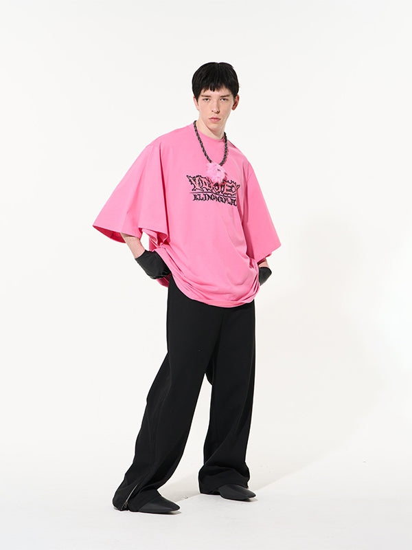 Übergroße Flare-Mischung Lose Print T-Shirt