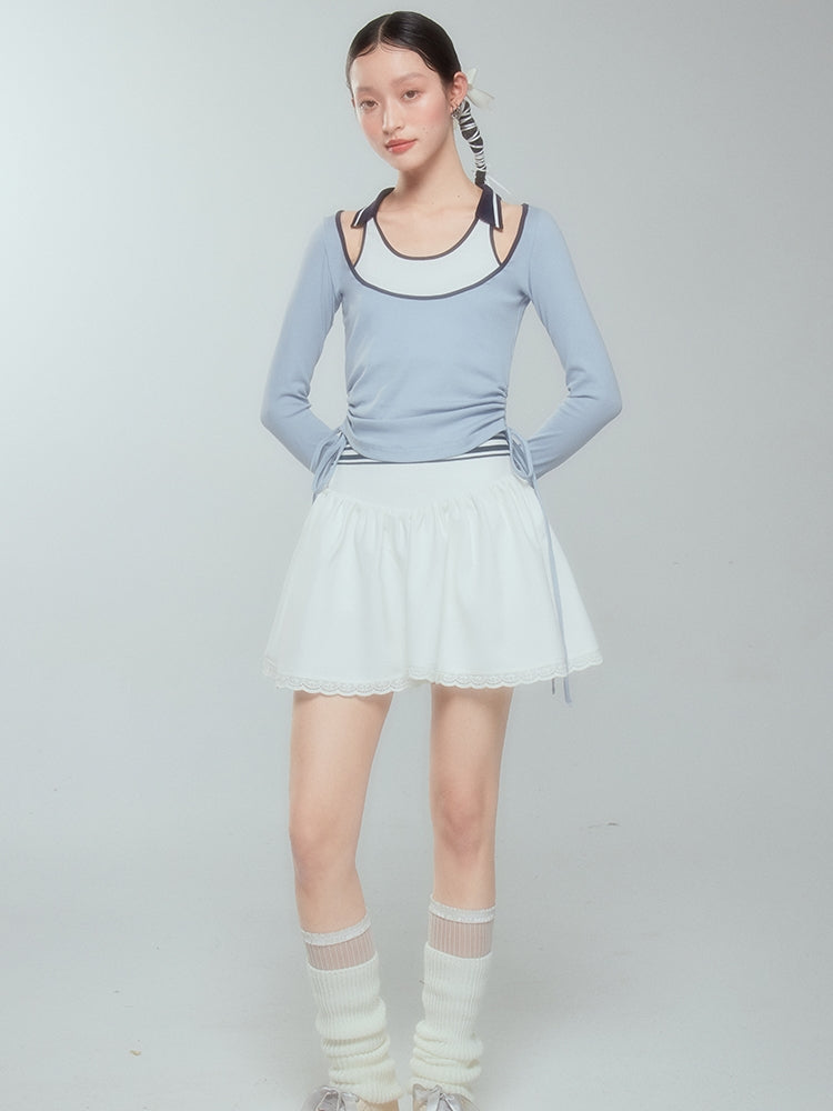 Spitze kurz flauschig einfacher Flare -Rock