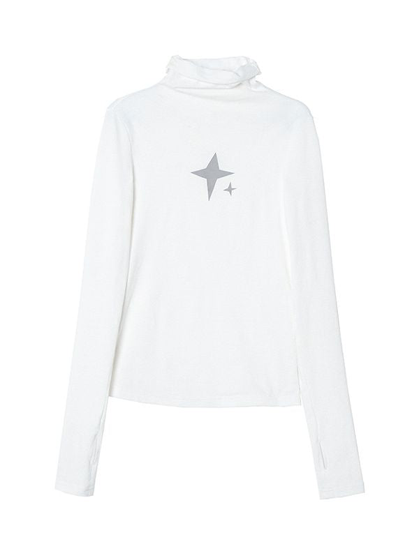 얇은 별 하이 넥 컷