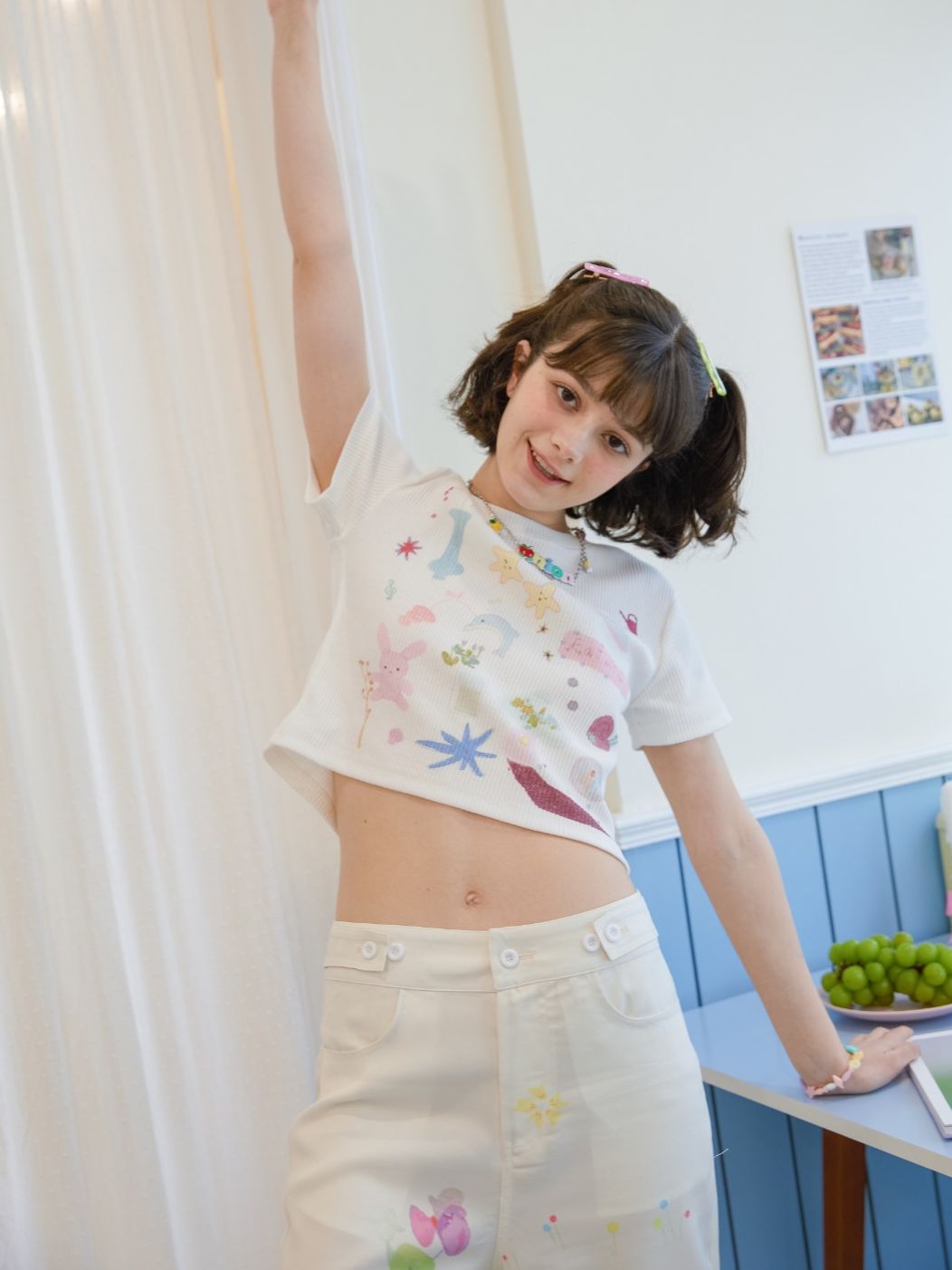 Scribble Fancy Casual Cropped T-shirt