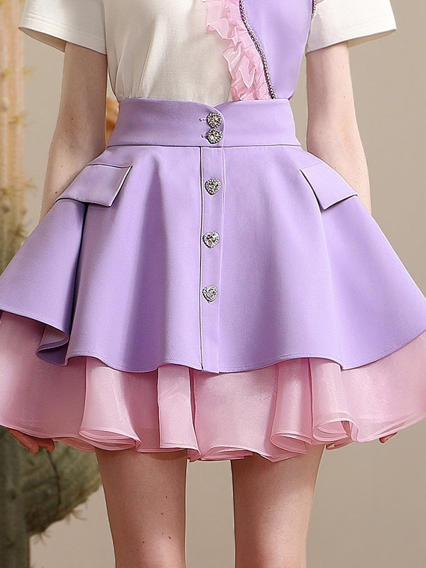 Girly Spitzenrumpfschicht Sute Retro T-Shirt & Rock