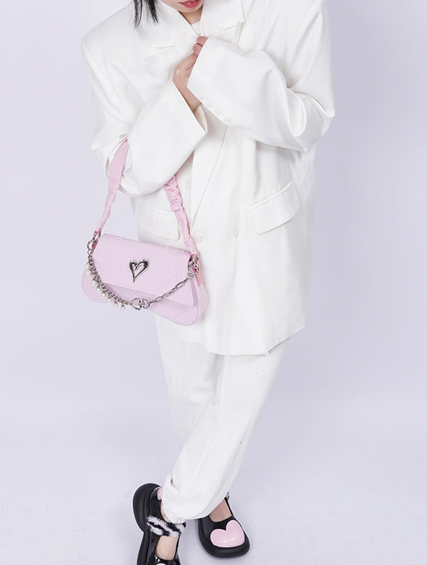 Compact 2way Drawstring Heart Bag