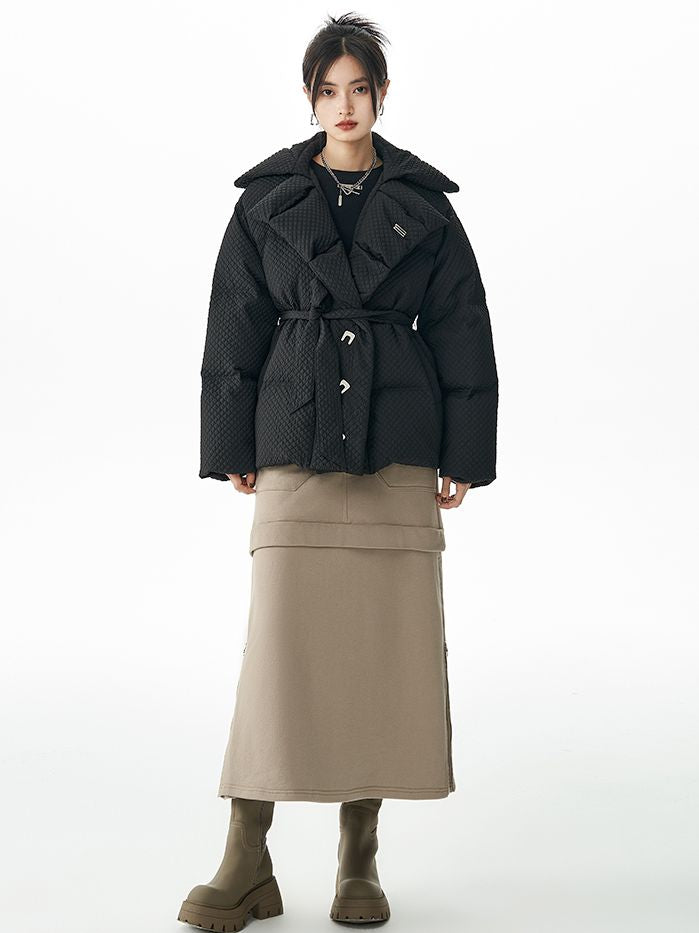 Stickst Stickränder kurzer Down-Jacket