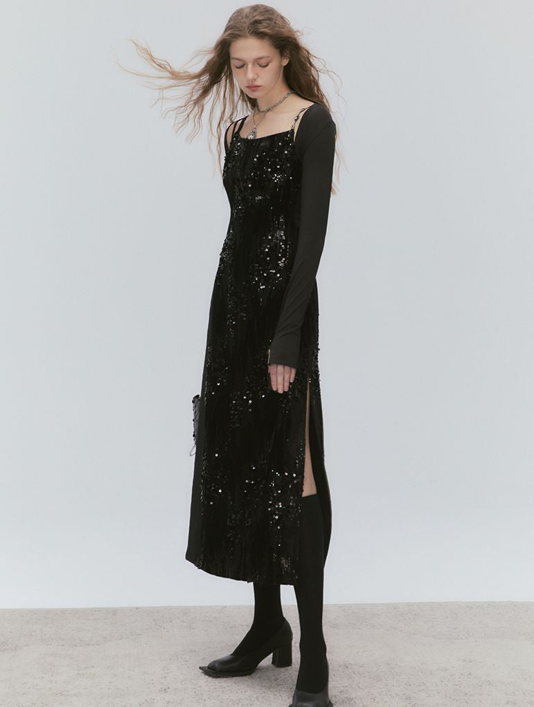 Chain Sequin Luster One-piece&Arm-cover