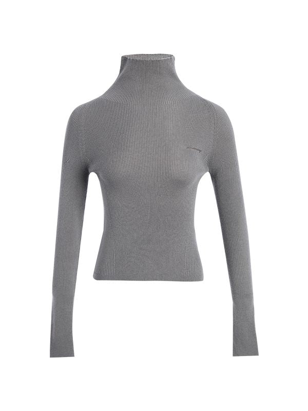 Plain High-Neck Simple Knit