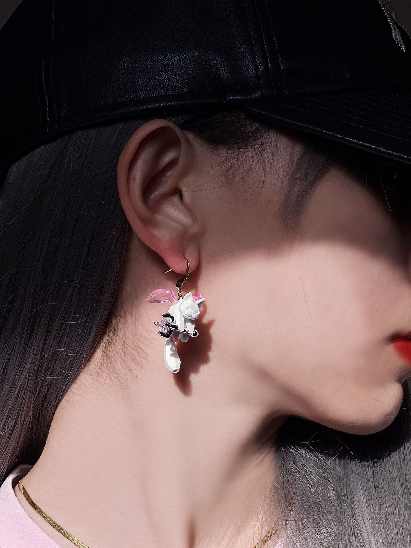 데몬 귀여운 뚫린 귀걸이