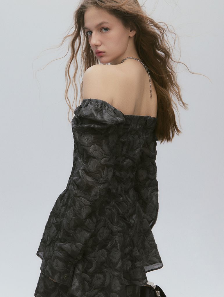 Vintage Retro Tiered 2WAY LACE-UP ONE-PIECE