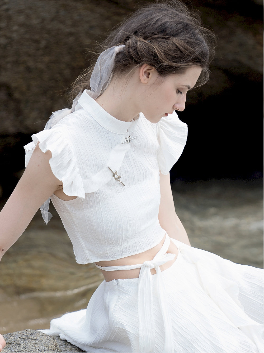 Sheer Natural Refreshing Blouse & Skirt