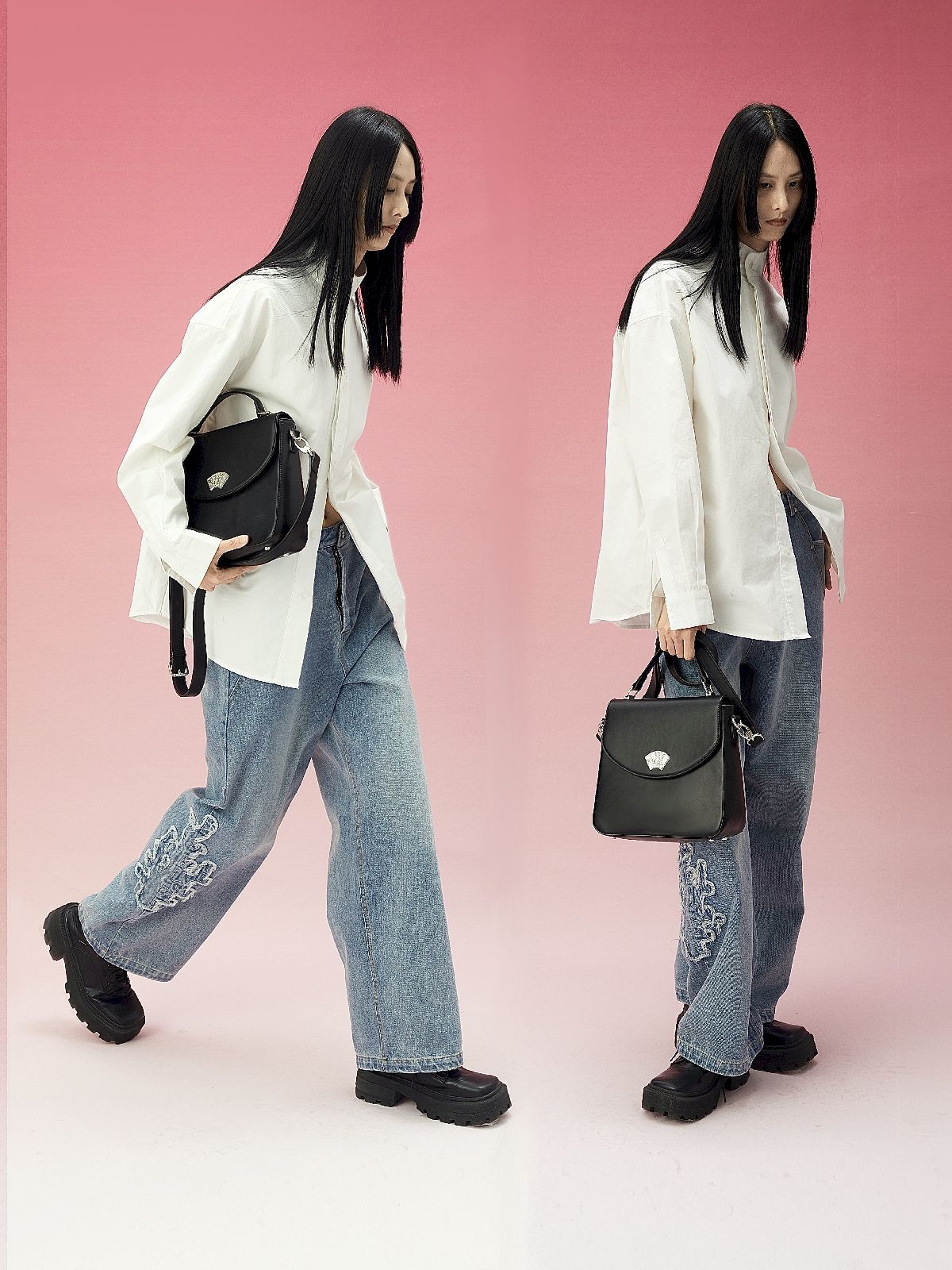 Leder 2way Plain Tasche