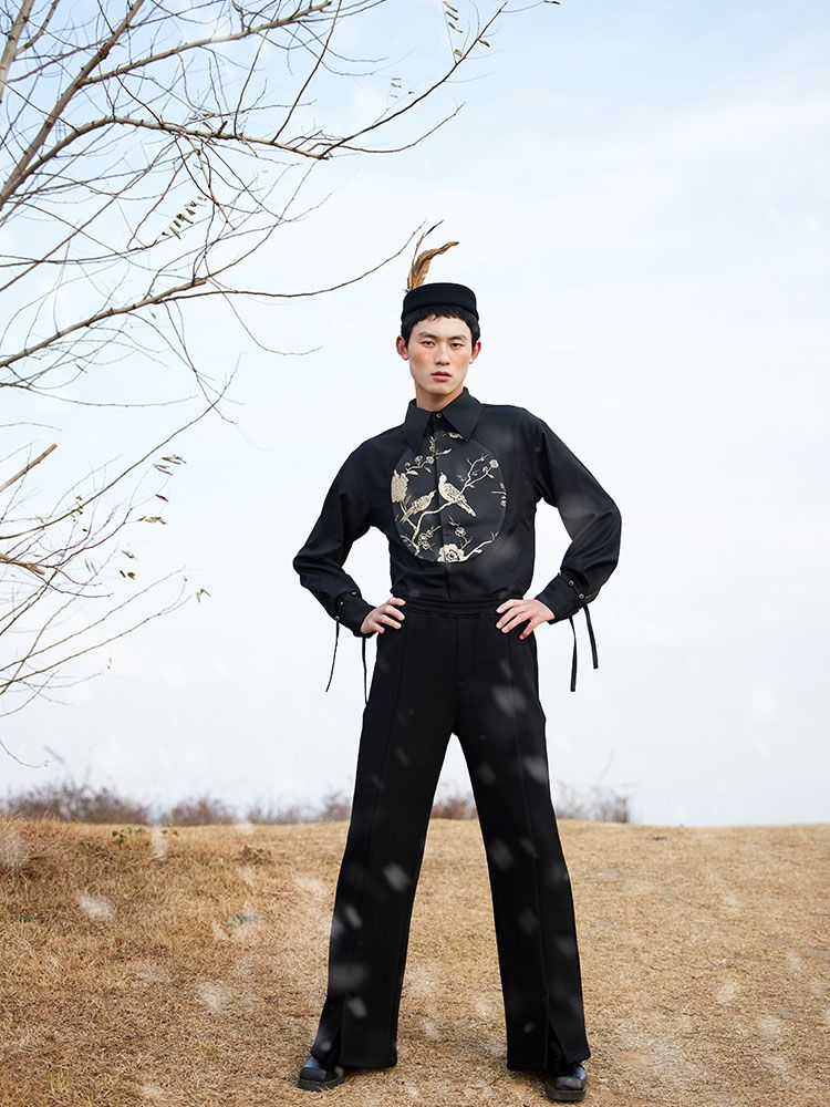 Embroidery CHINA maocollar Retro Tops