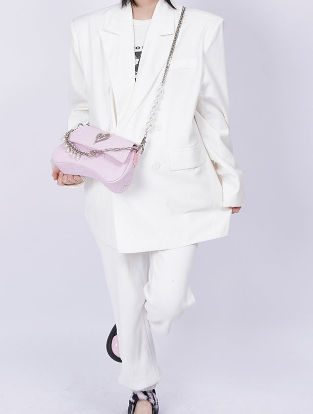 Compact 2way Drawstring Heart Bag