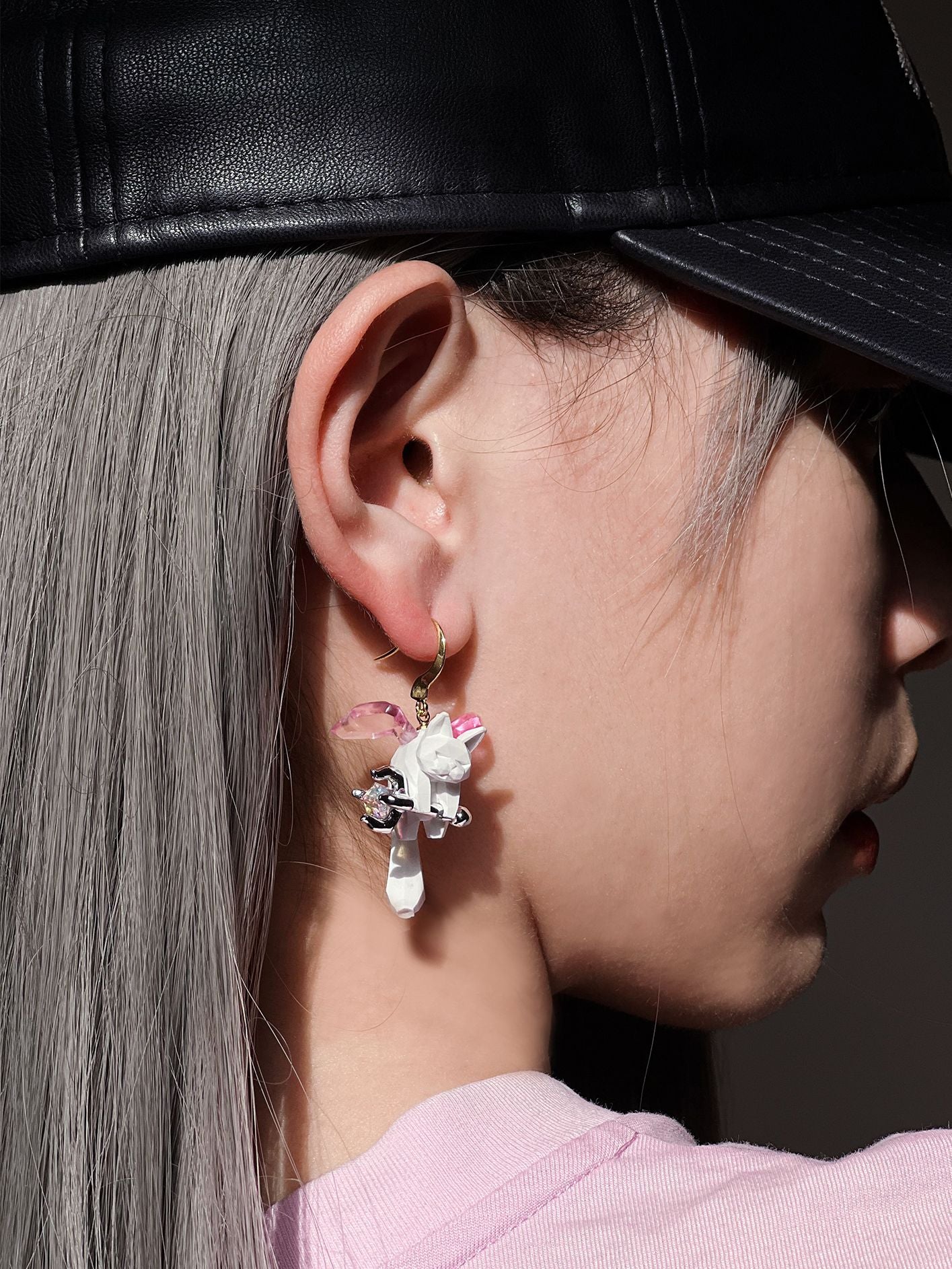 데몬 귀여운 뚫린 귀걸이