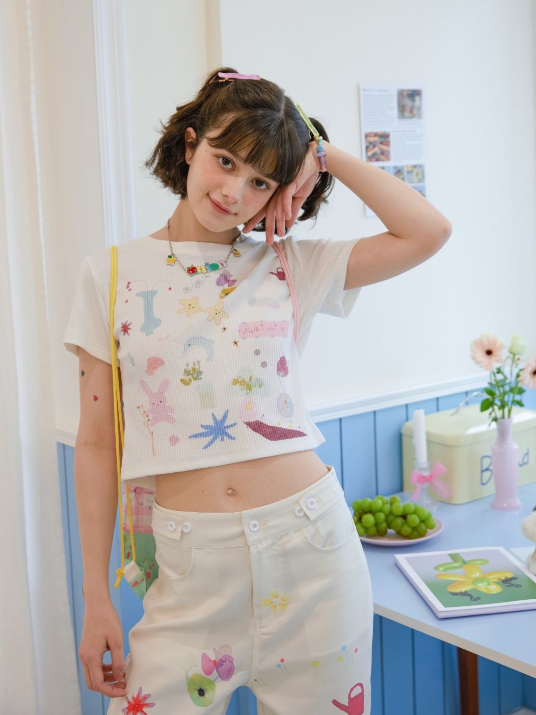 Scribble Fancy Casual Cropped T-shirt