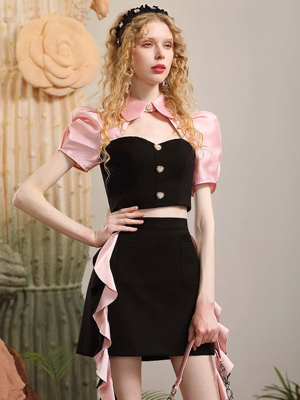 Tops & Rock Frill Bi-Color Satin Elegant Setup