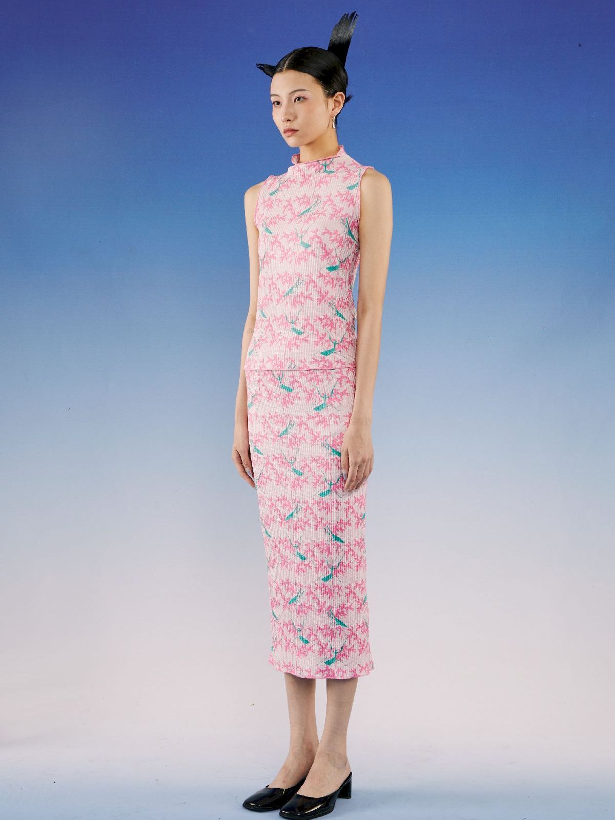 Falten ärmellose Blumenplatten & Langstreicher