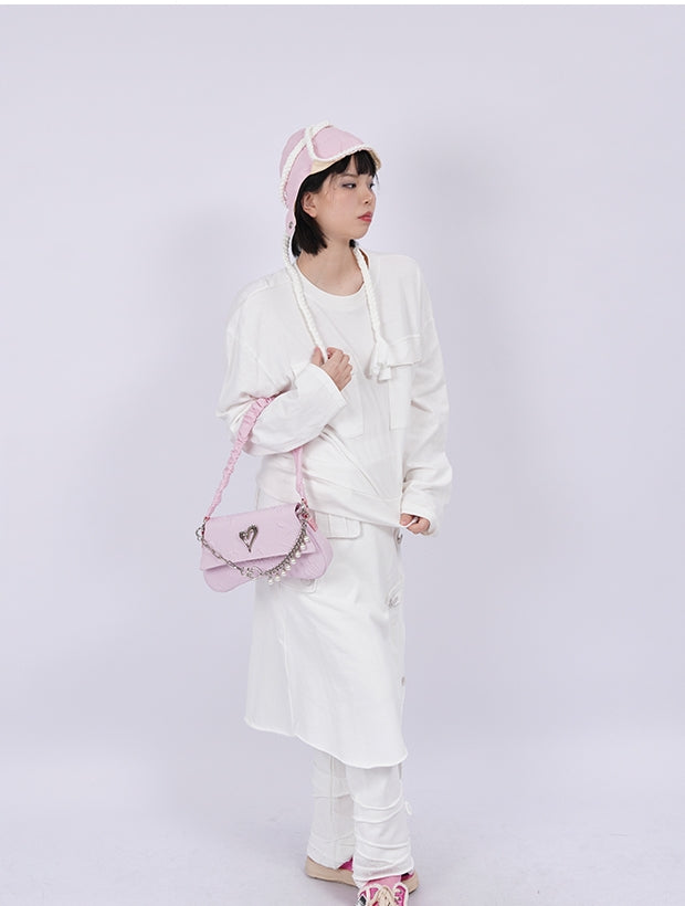 Compact 2way Drawstring Heart Bag