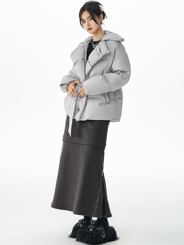 Stickst Stickränder kurzer Down-Jacket