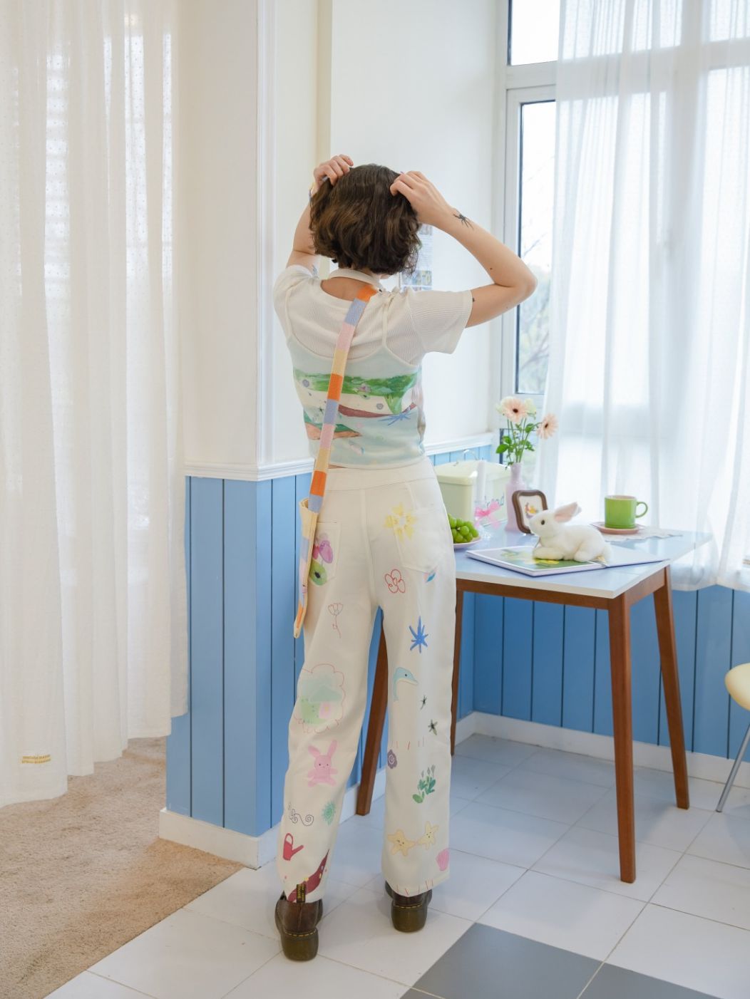 Scribble Fancy Casual Cropped T-shirt