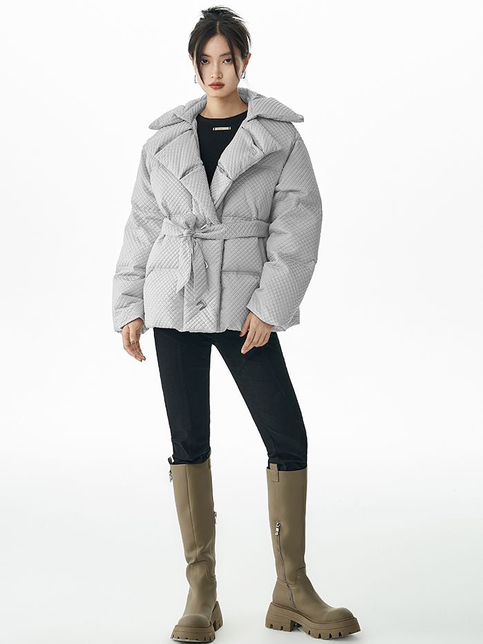 Stickst Stickränder kurzer Down-Jacket