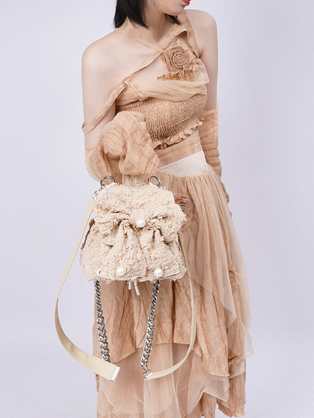 진주가 복고풍 여성 배낭