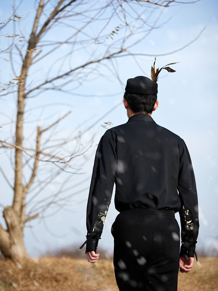 Embroidery CHINA maocollar Retro Tops