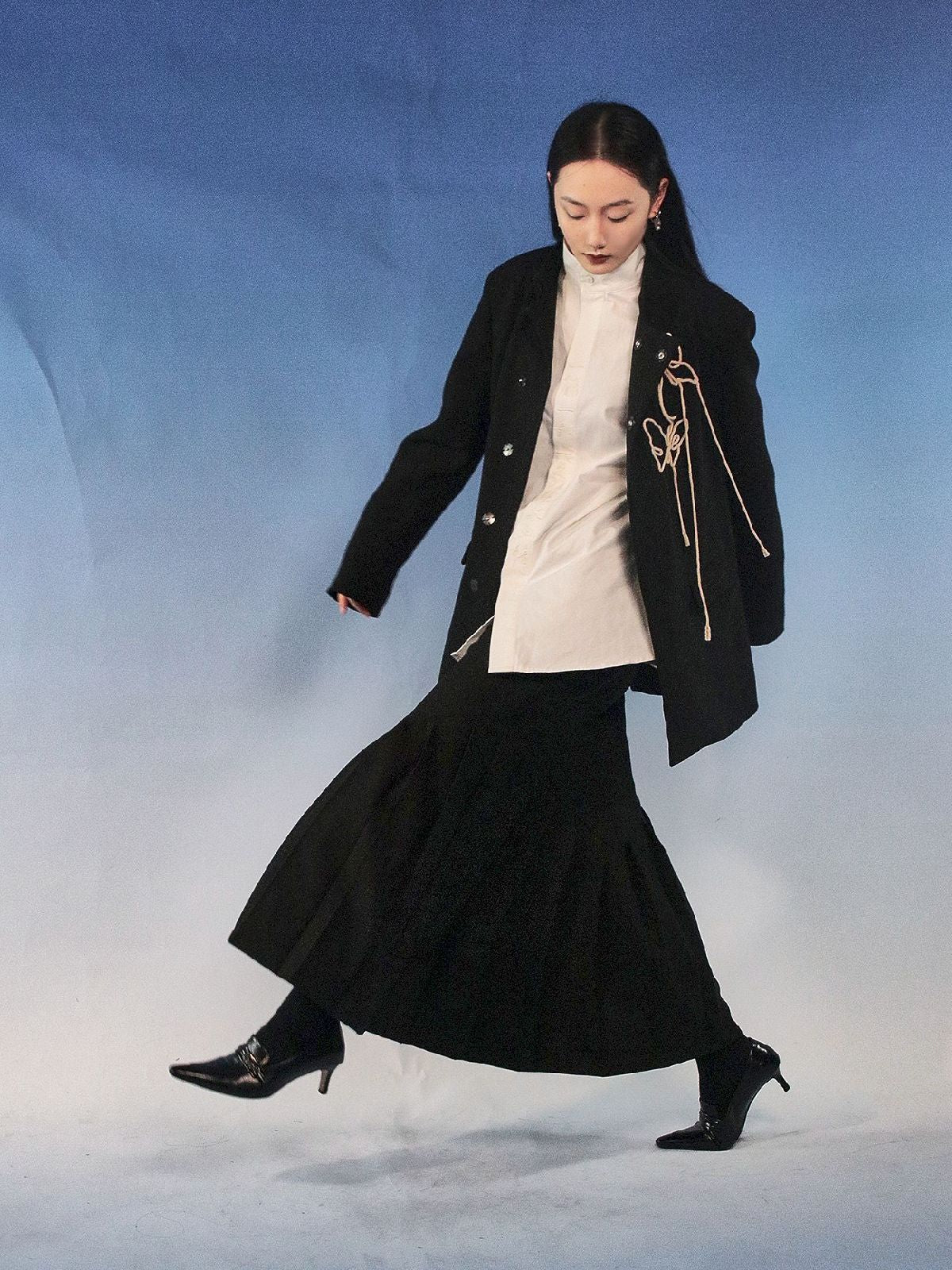 자수 나비 중간 재킷