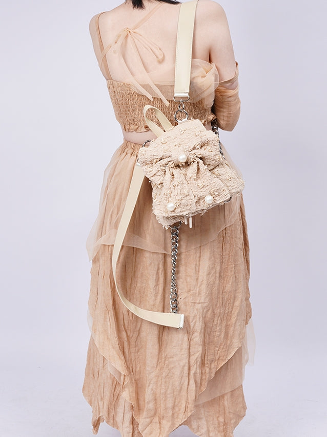 진주가 복고풍 여성 배낭