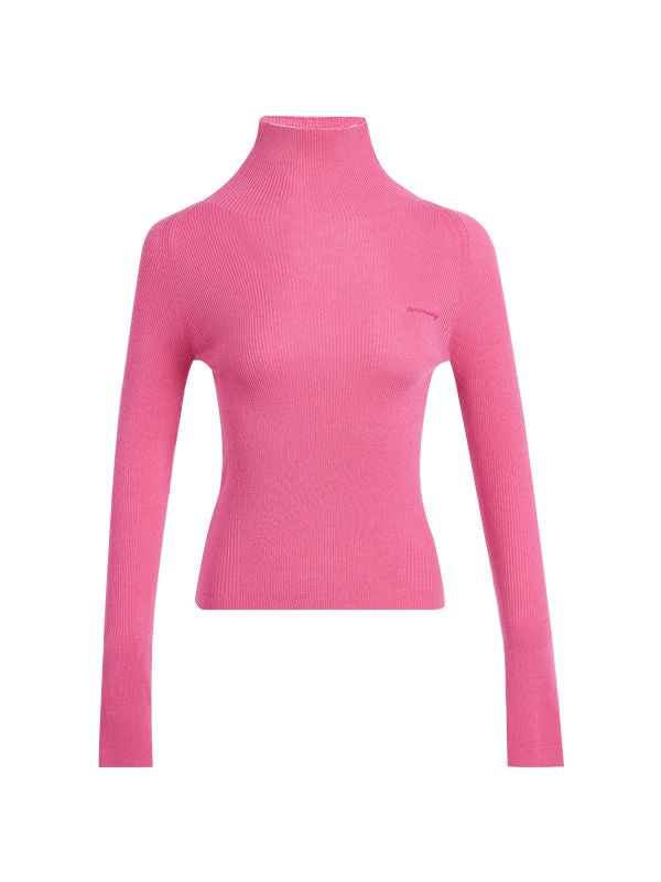 Plain High-Neck Simple Knit